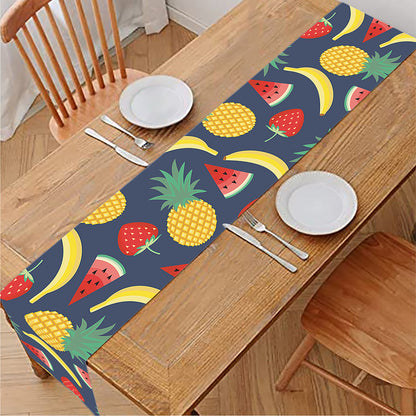 Cute Tropical Fruits Pattern Print Table Runner