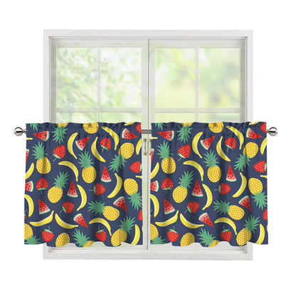 Cute Tropical Fruits Pattern Print Tier Curtains
