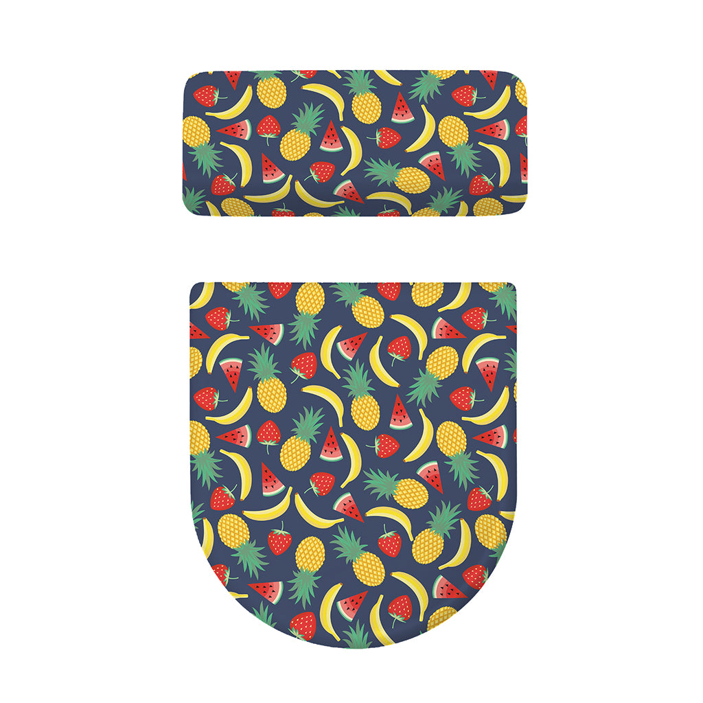 Cute Tropical Fruits Pattern Print Toilet Lid And Tank Cover Set