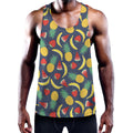 Cute Tropical Fruits Pattern Print Men's Workout Tank Top