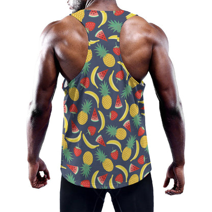 Cute Tropical Fruits Pattern Print Training Tank Top