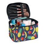 Cute Tropical Fruits Pattern Print Travel Makeup Bag