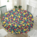 Cute Tropical Fruits Pattern Print Waterproof Round Tablecloth