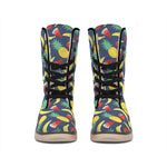Cute Tropical Fruits Pattern Print Winter Boots