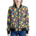 Cute Tropical Fruits Pattern Print Women's Bomber Jacket