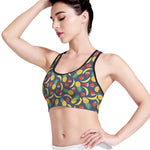 Cute Tropical Fruits Pattern Print Women's Sports Bra