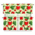 Cute Tropical Watermelon Pattern Print 3 Piece Kitchen Curtains