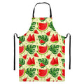 Cute Tropical Watermelon Pattern Print Bib Apron With Pocket
