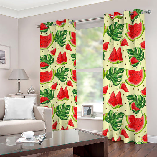 Cute Tropical Watermelon Pattern Print Blackout Grommet Curtains