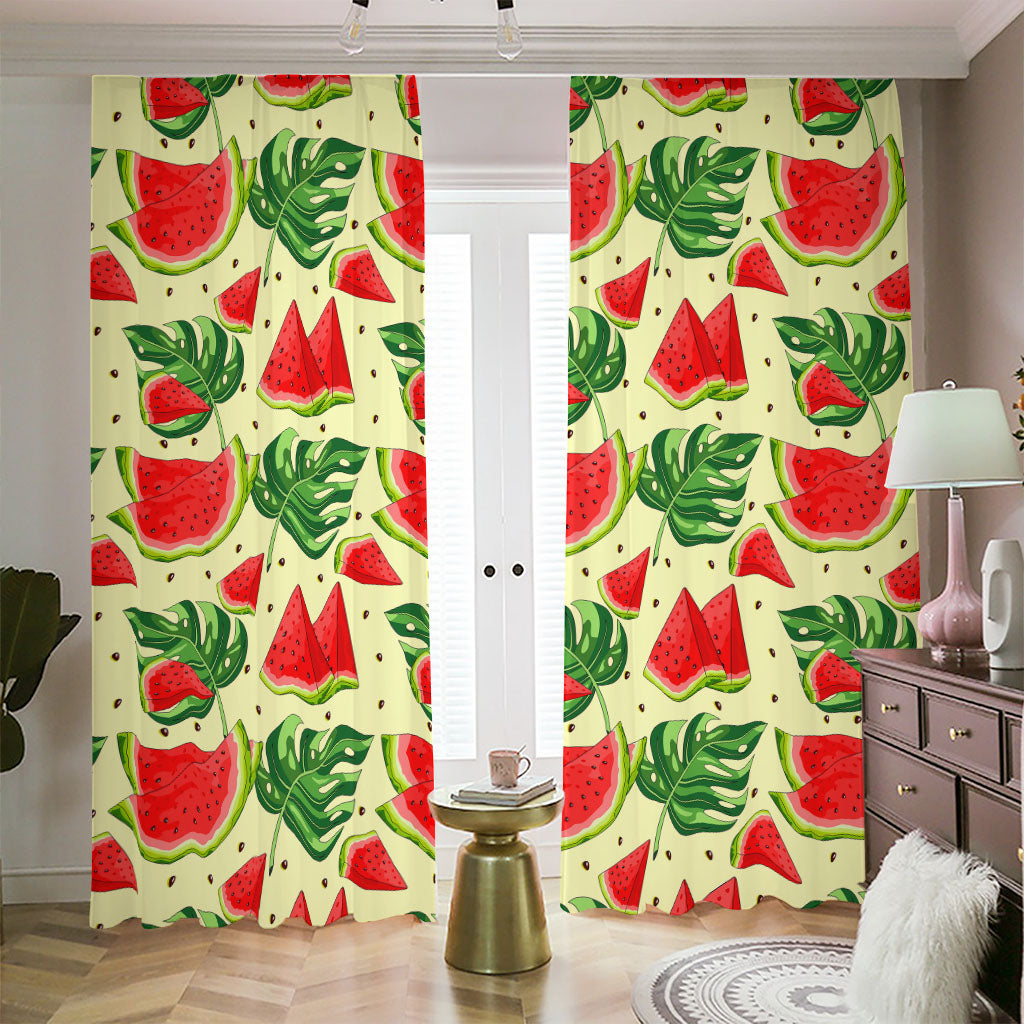 Cute Tropical Watermelon Pattern Print Blackout Pencil Pleat Curtains