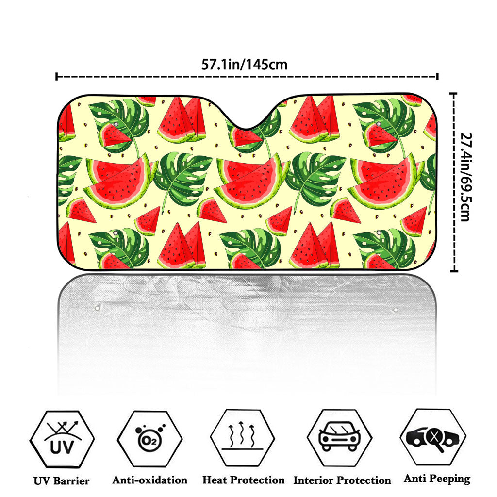 Cute Tropical Watermelon Pattern Print Car Windshield Sun Shade