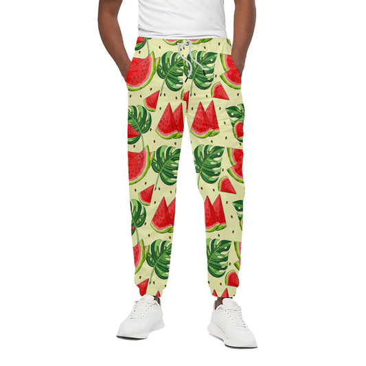 Cute Tropical Watermelon Pattern Print Cotton Pants