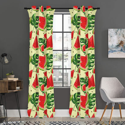 Cute Tropical Watermelon Pattern Print Curtain