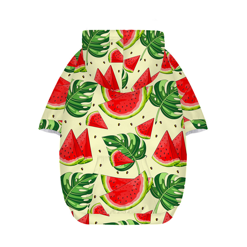 Cute Tropical Watermelon Pattern Print Dog Zip Up Hoodie