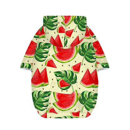 Cute Tropical Watermelon Pattern Print Dog Zip Up Hoodie
