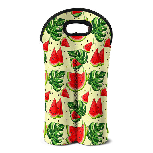 Cute Tropical Watermelon Pattern Print Double Neoprene Wine Tote