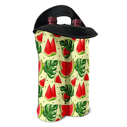 Cute Tropical Watermelon Pattern Print Double Neoprene Wine Tote