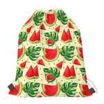 Cute Tropical Watermelon Pattern Print Drawstring Bag