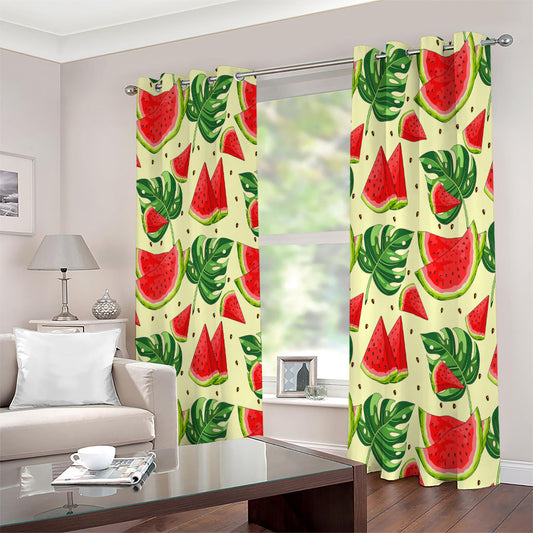 Cute Tropical Watermelon Pattern Print Extra Wide Grommet Curtains