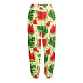 Cute Tropical Watermelon Pattern Print Fleece Lined Knit Pants