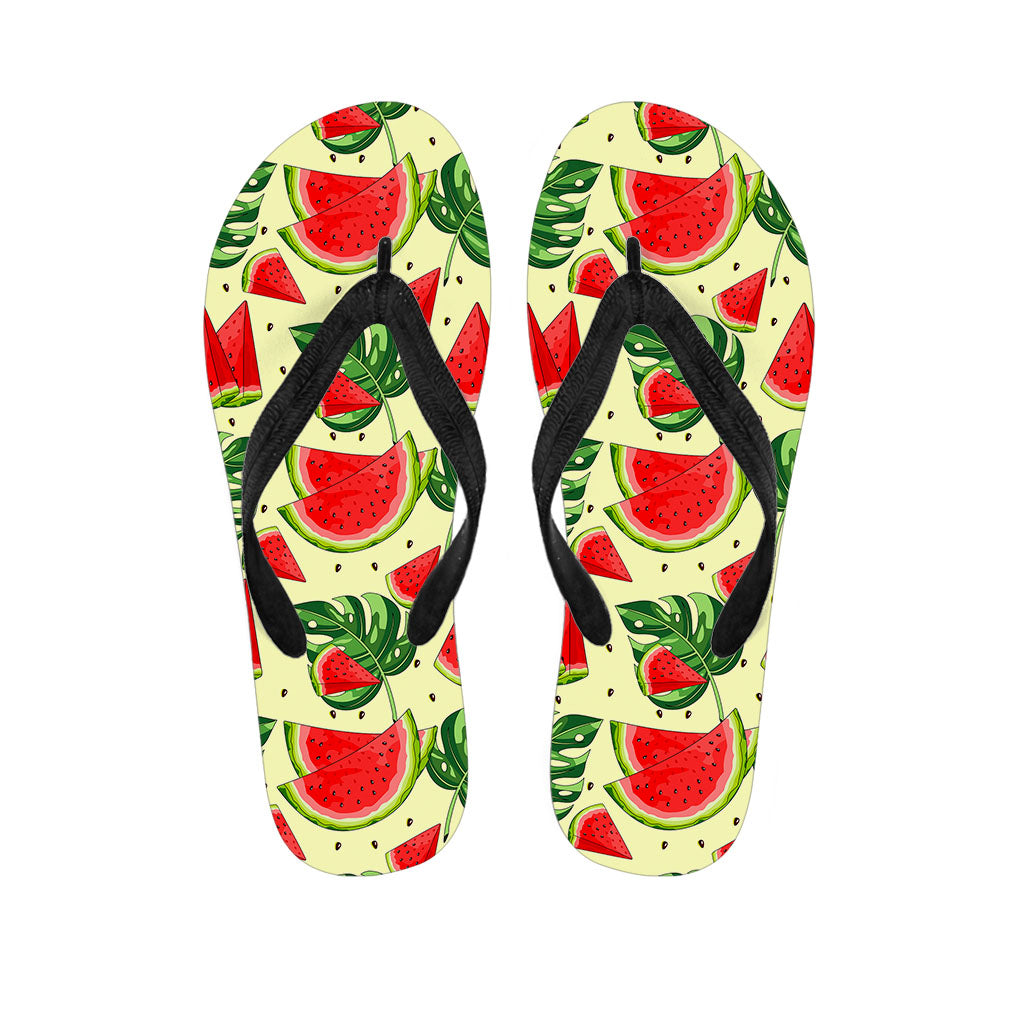 Cute Tropical Watermelon Pattern Print Flip Flops
