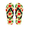 Cute Tropical Watermelon Pattern Print Flip Flops