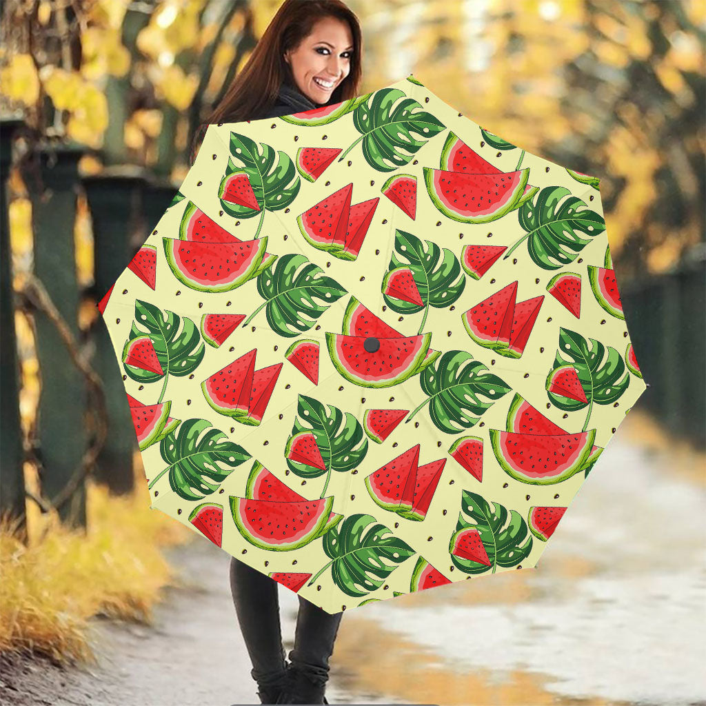 Cute Tropical Watermelon Pattern Print Foldable Umbrella