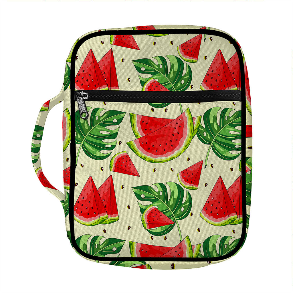 Cute Tropical Watermelon Pattern Print Front Pocket Bible Bag
