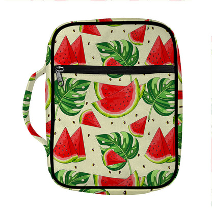 Cute Tropical Watermelon Pattern Print Front Pocket Bible Bag