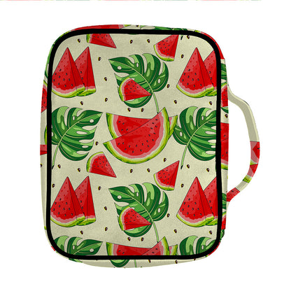 Cute Tropical Watermelon Pattern Print Front Pocket Bible Bag