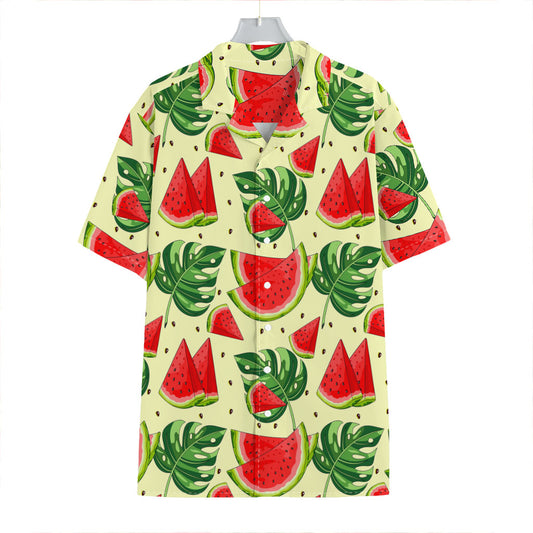Cute Tropical Watermelon Pattern Print Hawaiian Shirt