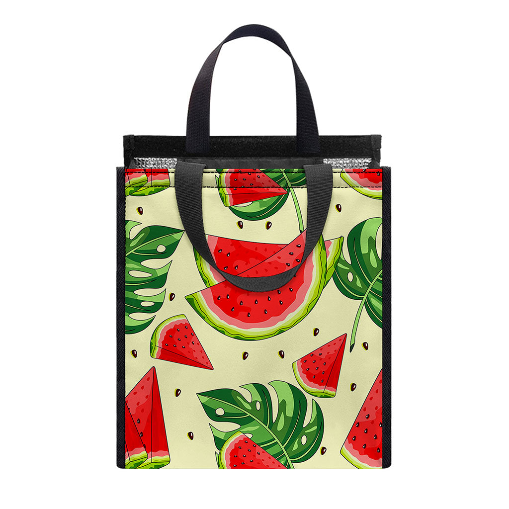 Cute Tropical Watermelon Pattern Print Insulated Lunch Tote