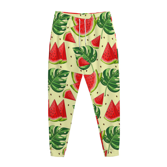 Cute Tropical Watermelon Pattern Print Jogger Pants