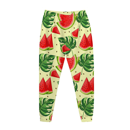 Cute Tropical Watermelon Pattern Print Jogger Pants