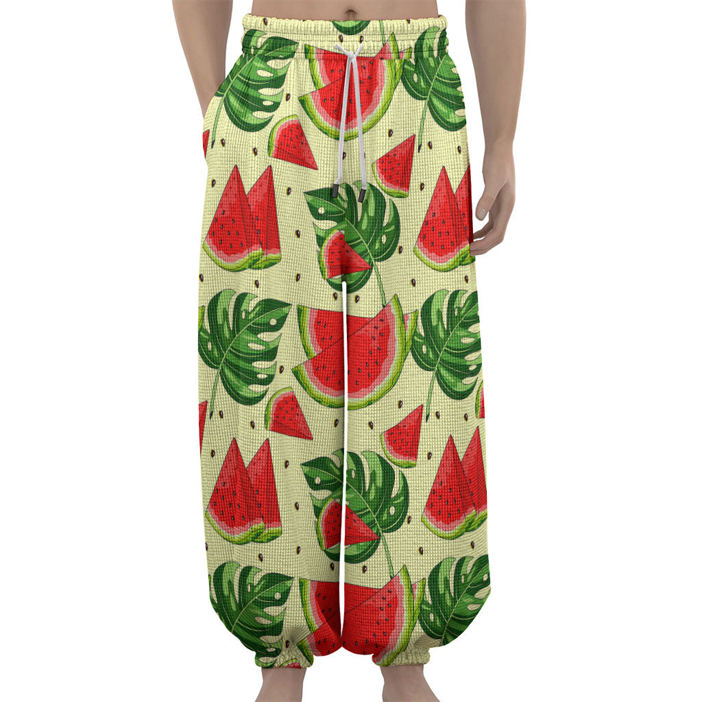 Cute Tropical Watermelon Pattern Print Lantern Pants