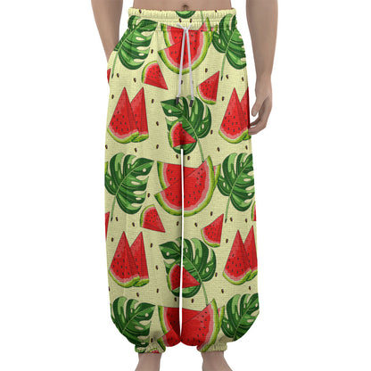 Cute Tropical Watermelon Pattern Print Lantern Pants