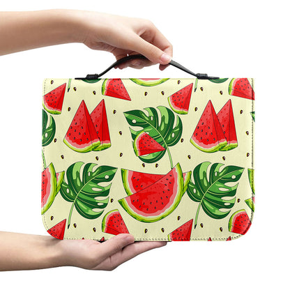 Cute Tropical Watermelon Pattern Print Leather Bible Cover