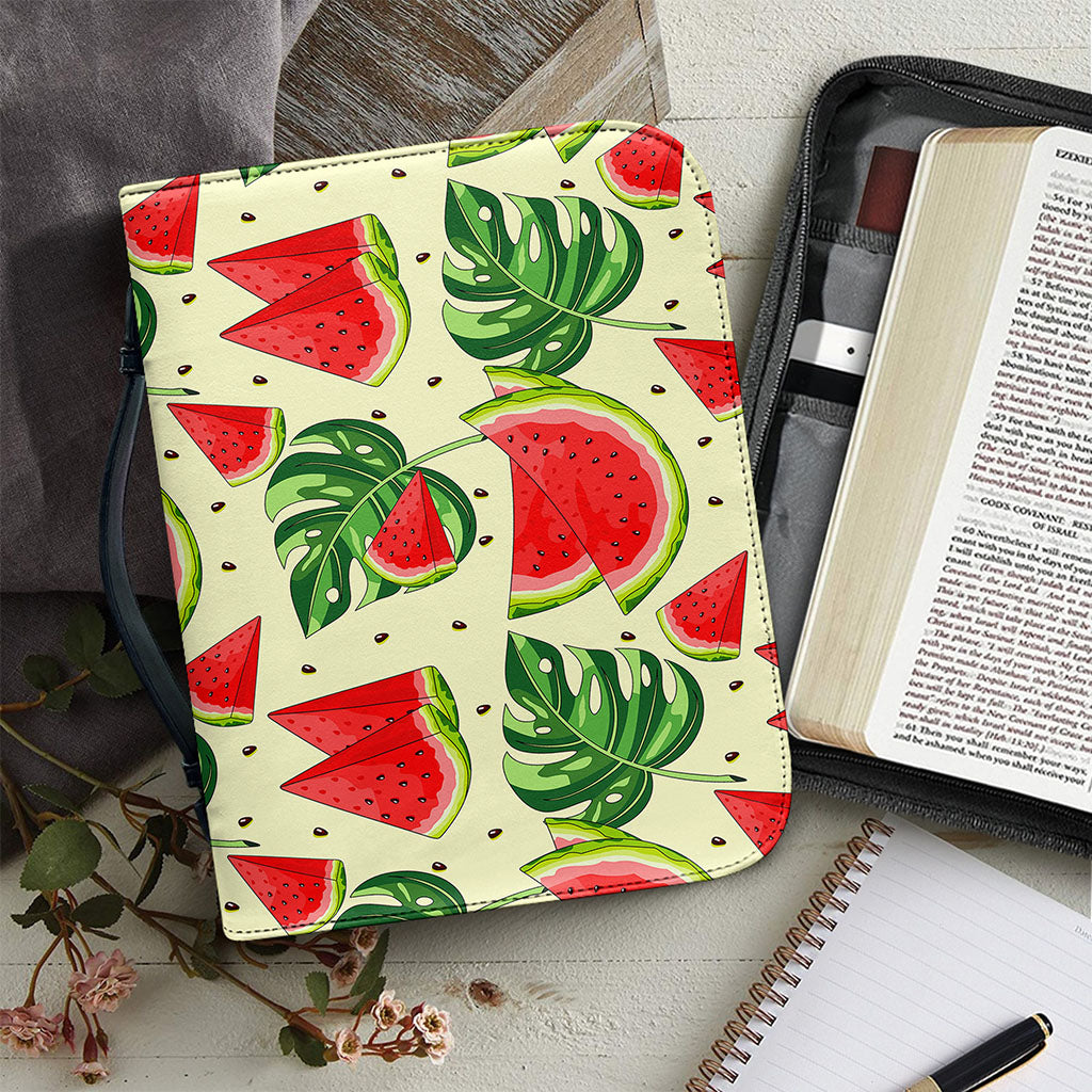 Cute Tropical Watermelon Pattern Print Leather Bible Cover