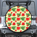 Cute Tropical Watermelon Pattern Print Leather Spare Tire Cover