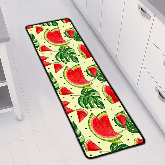 Cute Tropical Watermelon Pattern Print Long Kitchen Mat