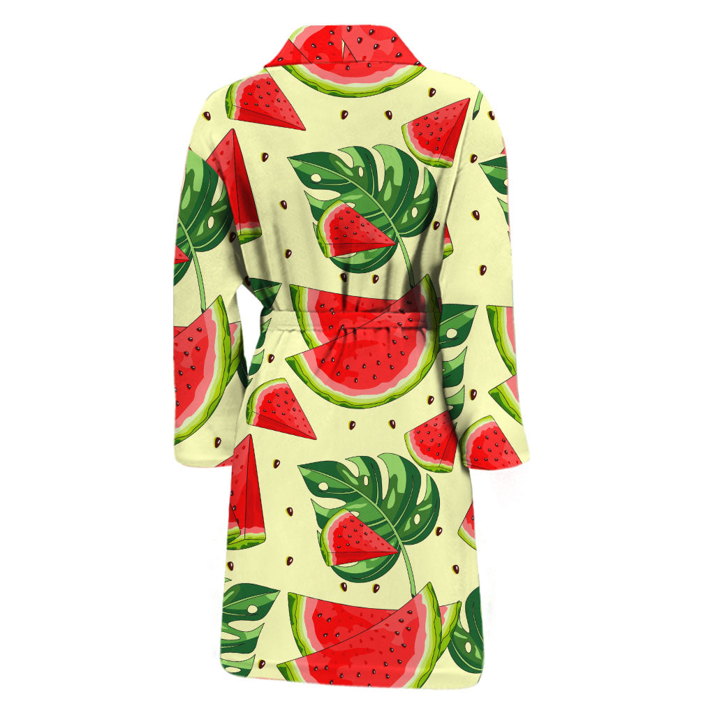 Cute Tropical Watermelon Pattern Print Men's Bathrobe