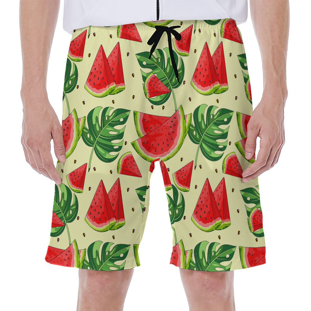 Cute Tropical Watermelon Pattern Print Men's Beach Shorts