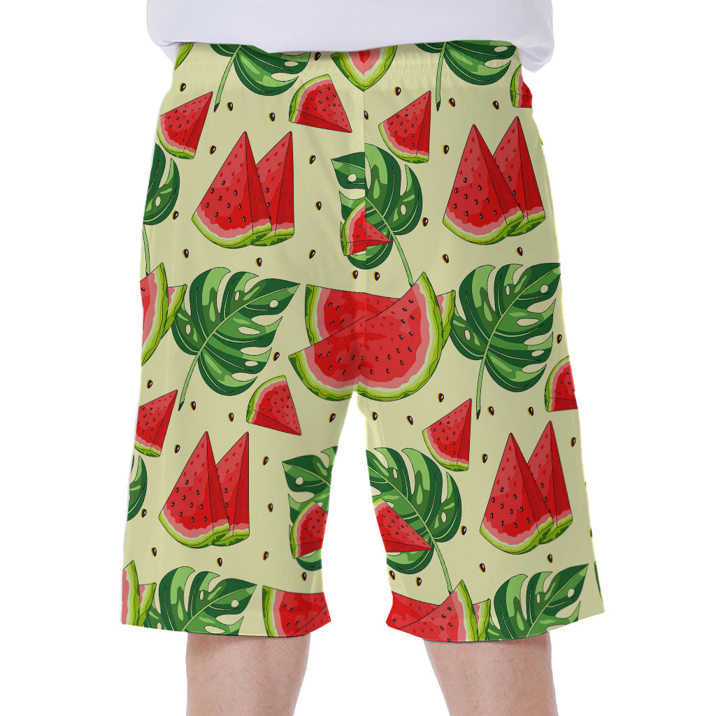 Cute Tropical Watermelon Pattern Print Men's Beach Shorts