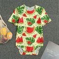 Cute Tropical Watermelon Pattern Print Men's Bodysuit