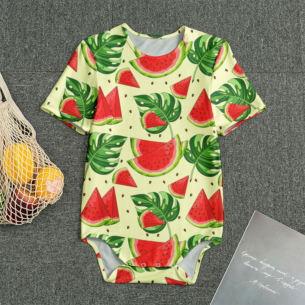 Cute Tropical Watermelon Pattern Print Men's Bodysuit