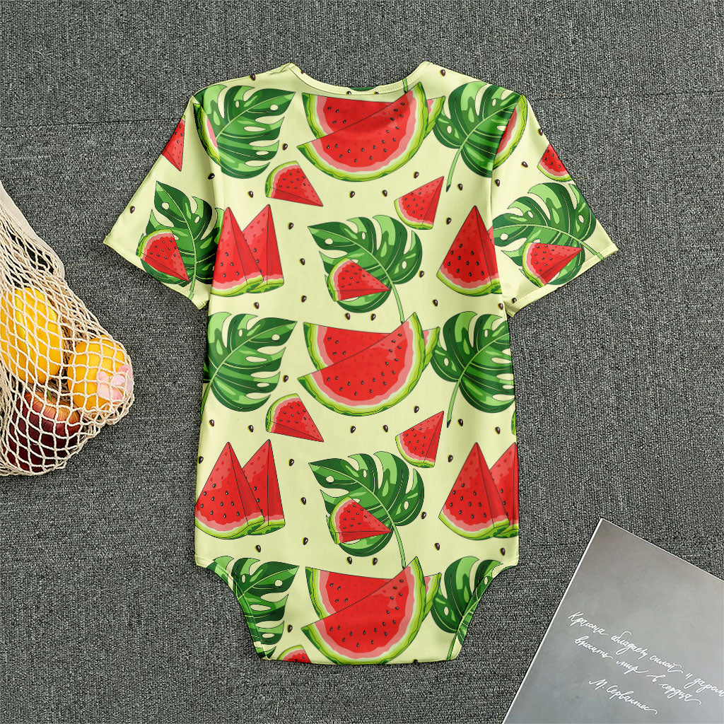 Cute Tropical Watermelon Pattern Print Men's Bodysuit