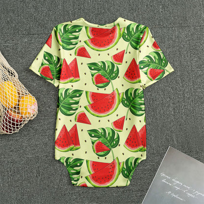 Cute Tropical Watermelon Pattern Print Men's Bodysuit