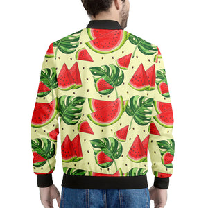 Cute Tropical Watermelon Pattern Print Men's Bomber Jacket