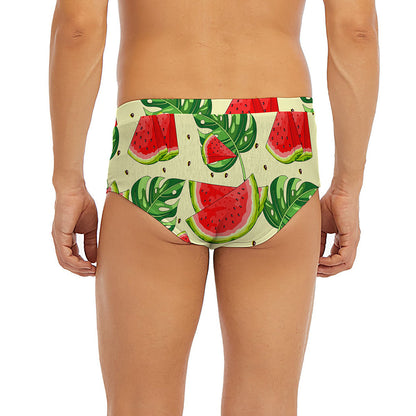 Cute Tropical Watermelon Pattern Print Men's Briefs