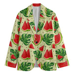 Cute Tropical Watermelon Pattern Print Men's Cotton Blazer